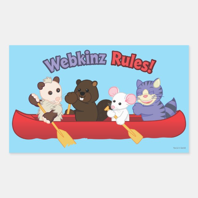 Webkinz | Webkinz Rules Canoe Trip 2 Rectangular Sticker (Front)