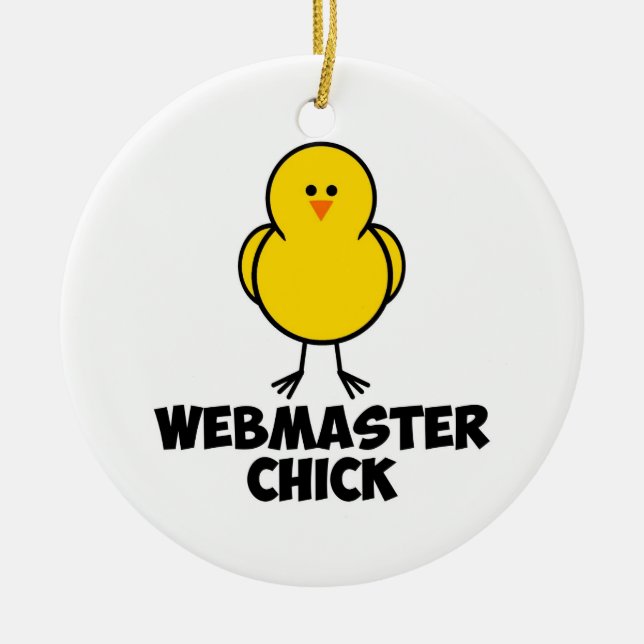 Webmaster Chick Ceramic Tree Decoration (Front)