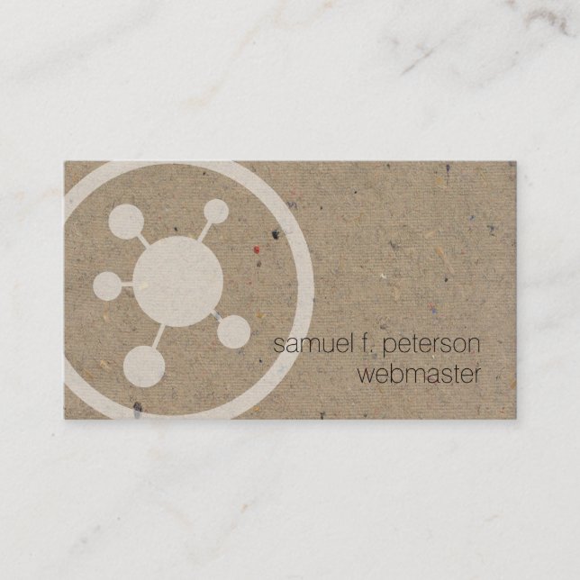 Webmaster Network Points Icon Natural Paper Business Card (Front)