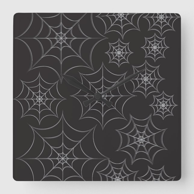 Webs Pattern Square Wall Clock (Front)