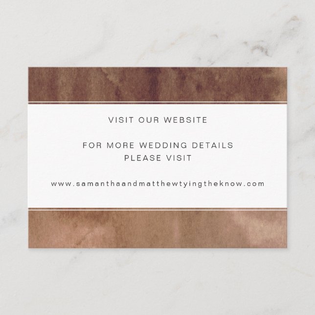Website or Other Info. Earthy Watercolor Enclosure Card (Front)