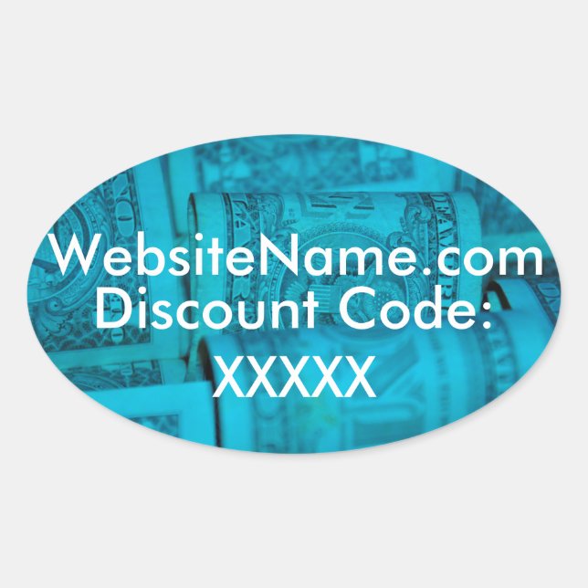 Website Promotion Design With Discount Code Option Oval Sticker (Front)