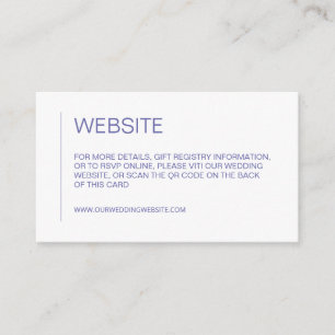 Website QR Code minimal periwinkle simple wedding  Enclosure Card