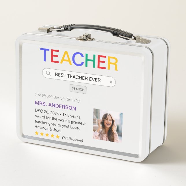 Website Search Result Best Teacher Ever Metal Lunch Box (Front)