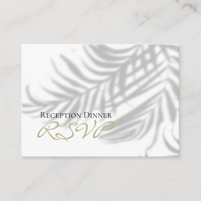 Website Tropical Palm Trees Shadows Dinner RSVP Enclosure Card (Front)