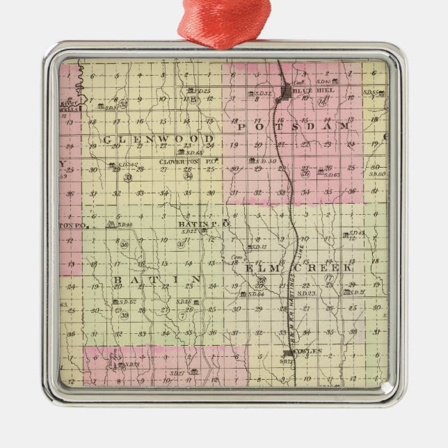 Webster County, Nebraska Metal Tree Decoration (Front)