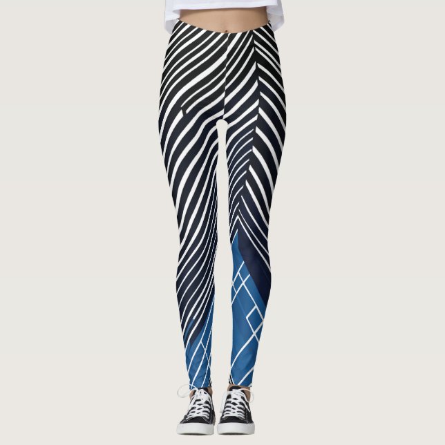 "WebStripe: Dynamic Striped Lady Leggings" Leggings (Front)