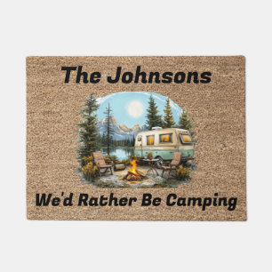 We'd Rather Be Camping Simulated Coir Door Mat