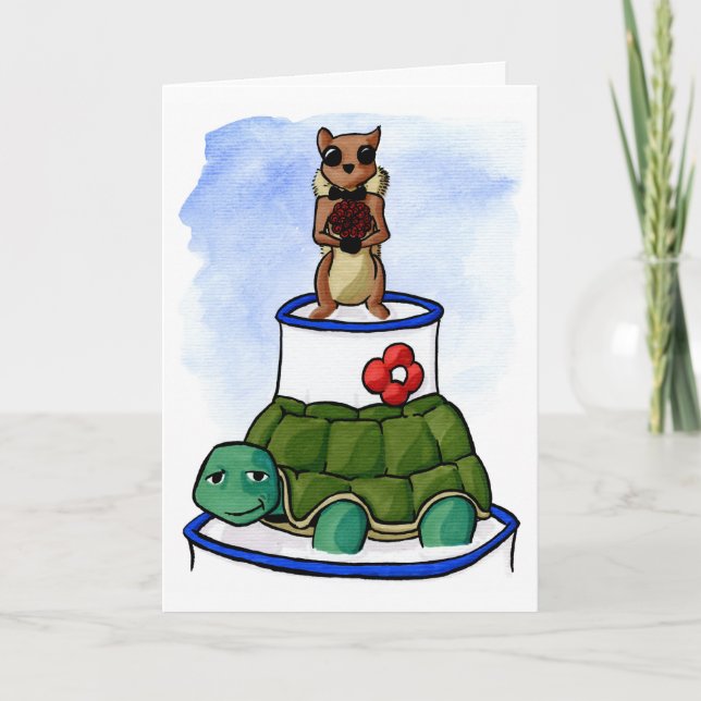 Wed, White, and Blue Holiday Card (Front)