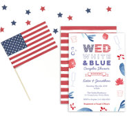 WED White Blue Couples Shower or Engagement Party