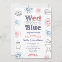 Wed White Blue Patriotic Couples Wedding Shower