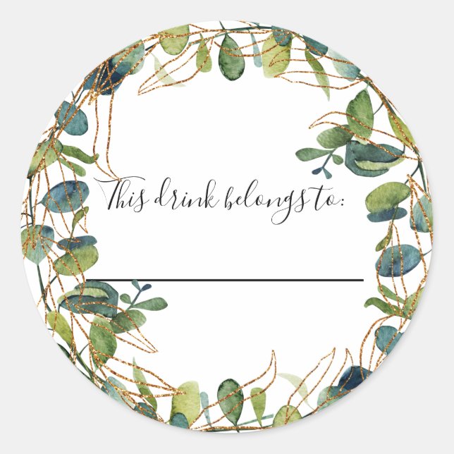 Weddding eucalyptus this drink belongs to  classic round sticker (Front)