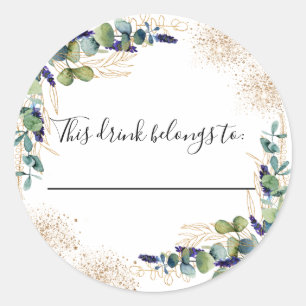 Weddding eucalyptus this drink belongs to classic round sticker