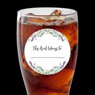 Weddding lavender this drink belongs to  classic round sticker