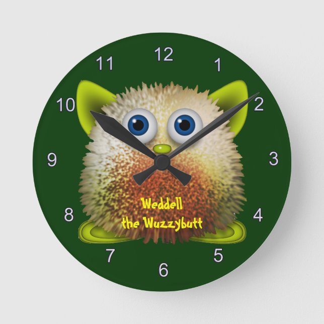 Weddell the Wuzzybutt Kids' Fun Cartoon Clock (Front)