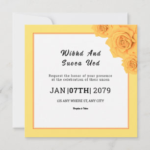 Weddign Invitation Card Square Gatefold Design