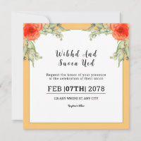 Weddign Square Gatefold Invitation Card 