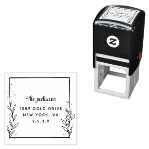 weddin Couple Names Simple Typography Wedding Self-inking Stamp