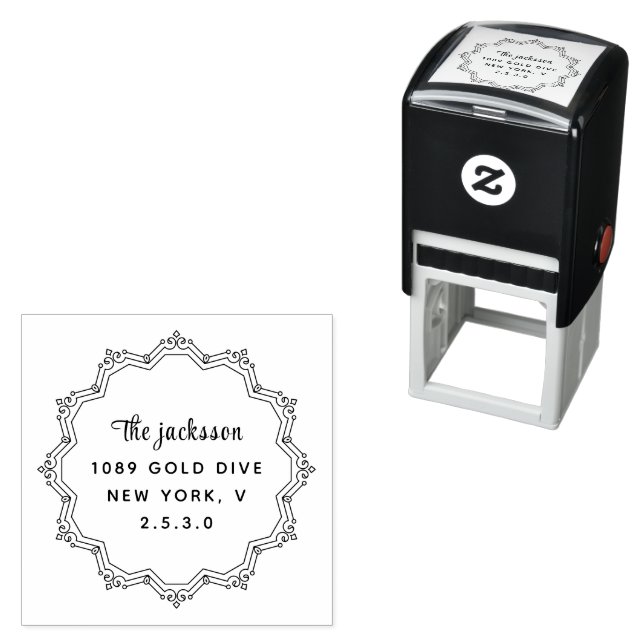 weddin Couple Names Simple Typography Wedding Self-inking Stamp (In Situ)