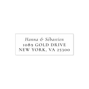 weddin Couple Names Simple Typography Wedding Self-inking Stamp