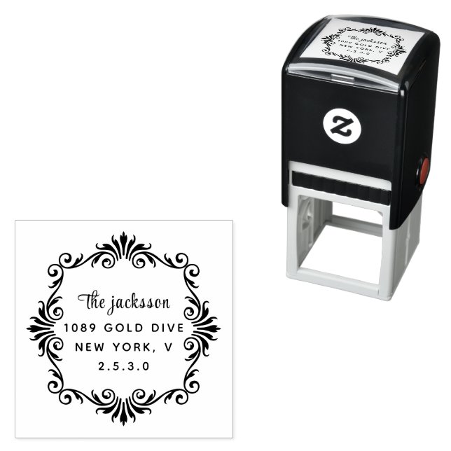 weddin Couple Names Simple Typography Wedding Self-inking Stamp (In Situ)