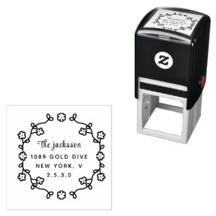 weddin Couple Names Simple Typography Wedding Self-inking Stamp