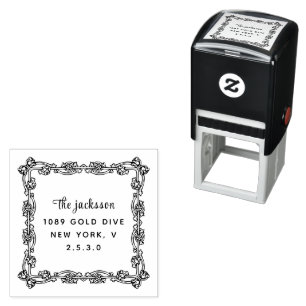 weddin Couple Names Simple Typography Wedding Self-inking Stamp