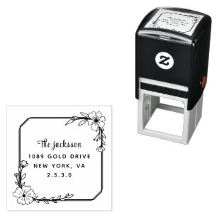 weddin Couple Names Simple Typography Wedding Self-inking Stamp