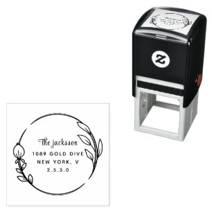 weddin Couple Names Simple Typography Wedding Self-inking Stamp