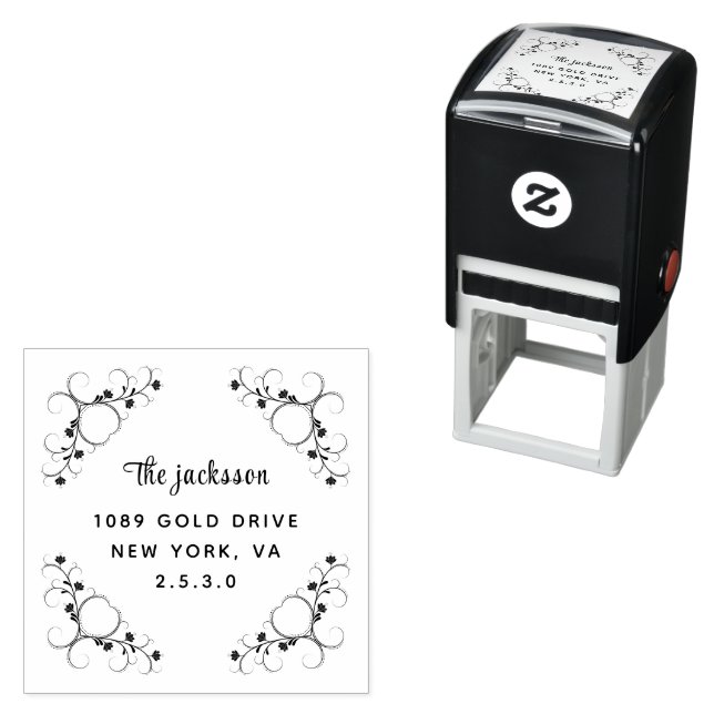 weddin Couple Names Simple Typography Wedding Self-inking Stamp (In Situ)