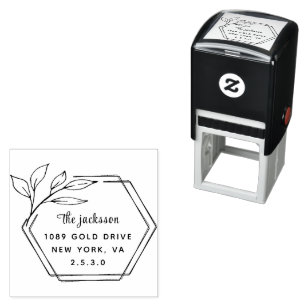 weddin Couple Names Simple Typography Wedding Self-inking Stamp