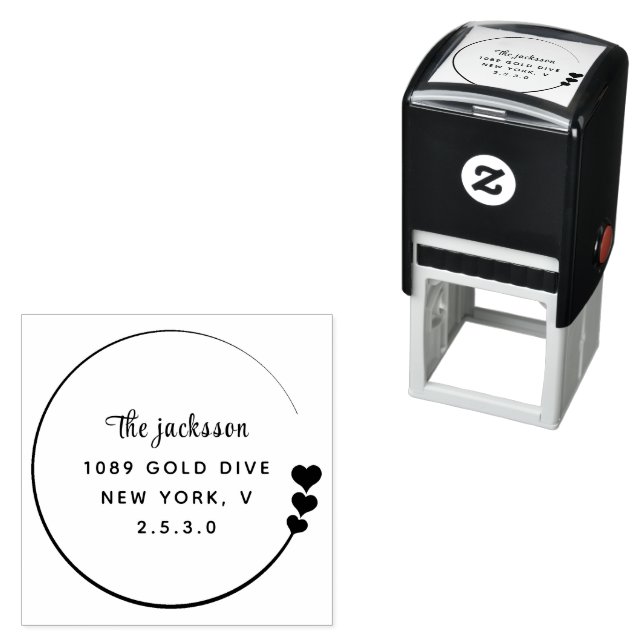 weddin Couple Names Simple Typography Wedding Self-inking Stamp (In Situ)