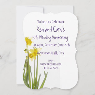 Wedding 10th  Anniversary Daisy Garden Flower  Invitation
