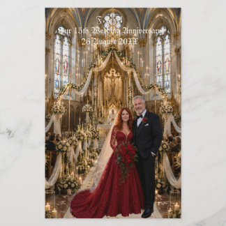 Wedding 15th Anniversary Photo Couple Stationery