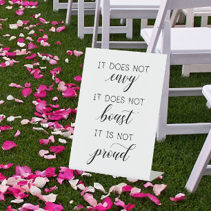 Wedding '1 Corinthians 13:4-8 Verse' It Does Not Pedestal Sign