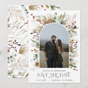 Wedding 1 photo arch watercolor botanical floral s save the date