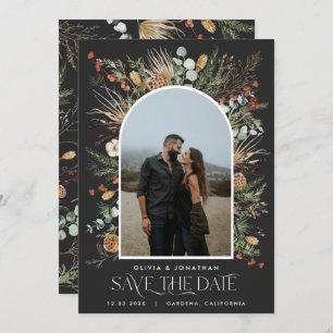 Wedding 1 photo arch watercolor botanical floral s save the date
