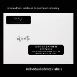 Wedding 24 guest address ROUNDED black labels<br><div class="desc">Personalised simple minimal individual wedding guests' address black labels (24 recipients) with ROUNDED CORNERS for invitation mailings,  with trendy modern minimalist typography in formal classic black and white.       The size of one label is cca 4.2 x 1.7 inches for a 14 x 14 inches sheet (Extra-Large)</div>