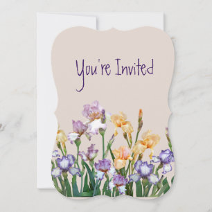 Wedding 25th Anniversary Asters Garden Flower Invitation