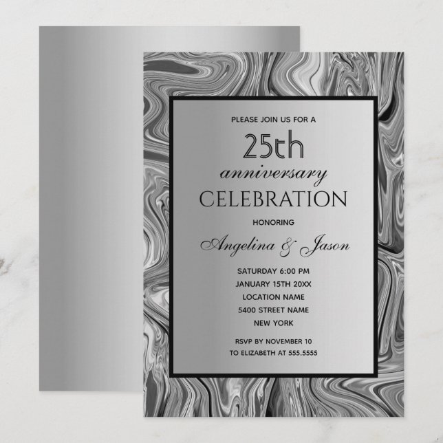 Wedding 25th Anniversary Invitation (Front/Back)