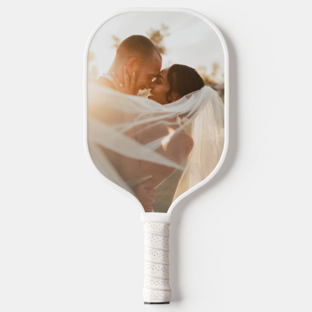 Wedding 2 Photo Memory Newly Weds Keepsake Pickleball Paddle (Front)