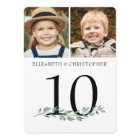 Wedding 2 Photos Greenery Table Number 5x7 Sign