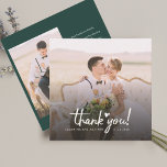 Wedding 2 Photos Handwritten Thank You Card<br><div class="desc">Easily add your favourite wedding photos and a custom message on the reverse side by clicking the “Personalise” button. A thoughtful way to say thanks to your family,  friends,  and guests who showed up to support and celebrate your special day with you</div>