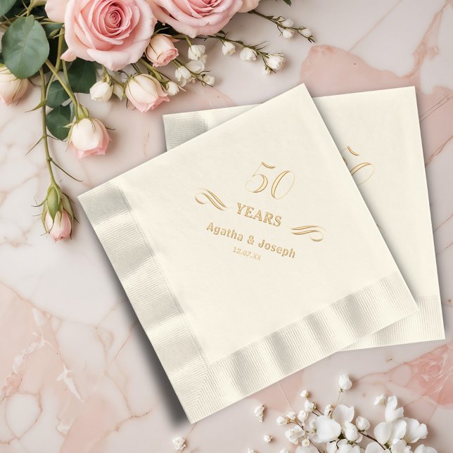 Wedding 50 Anniversary  Foil Napkins (Creator Uploaded)