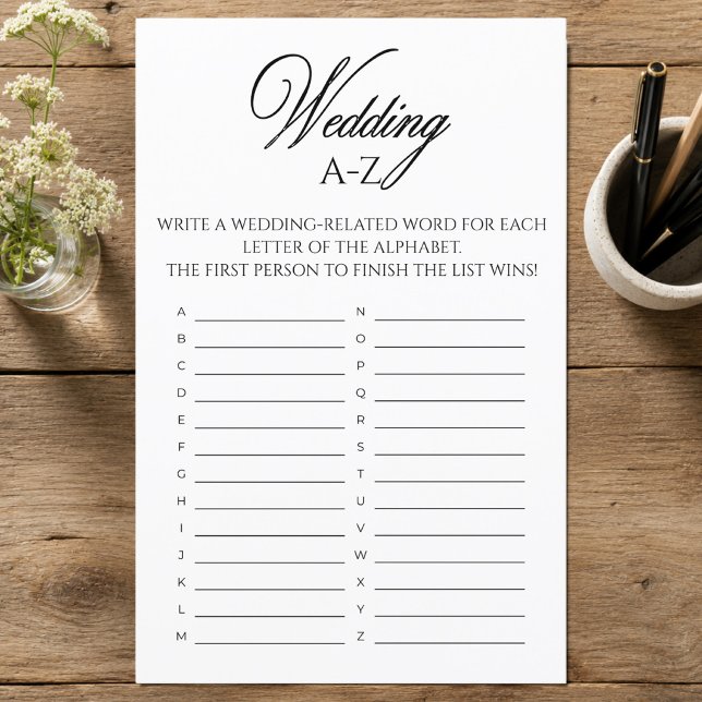 Wedding A-Z Bridal Shower Game (Wedding A-Z Bridal Shower Game)