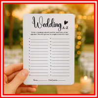 Wedding A-Z Bridal Shower Games Fun Alphabet Game