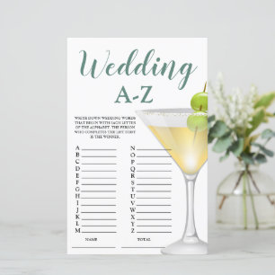 Wedding A-Z Elegant Bridal Shower Game
