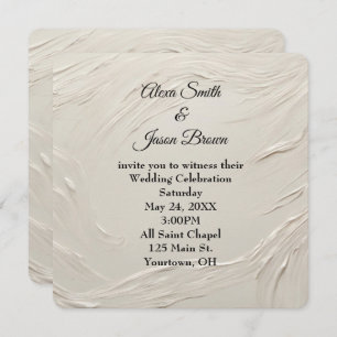 Wedding Abstract Ivory Texture Invitation