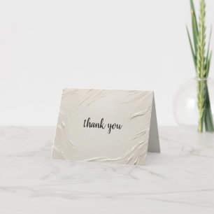 Wedding Abstract Ivory Textured Thank You Card