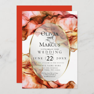 WEDDING   Abstract Watercolor Autumn Colours 4 Invitation